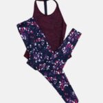 Women Printed Stretch-Fit Leggings and Tank Top